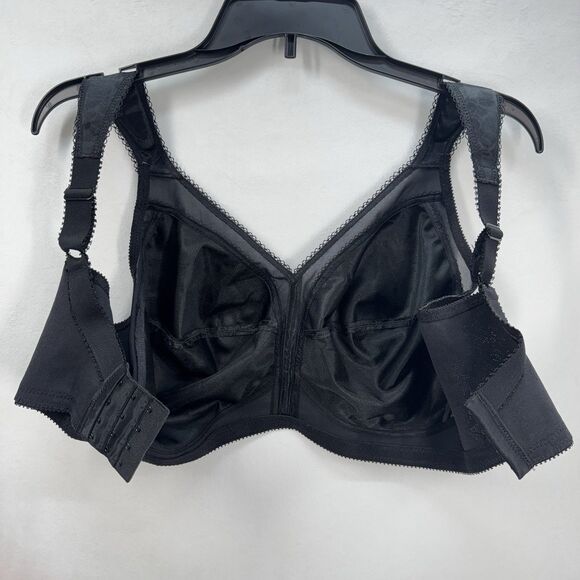 Playtex Size 38DDD Bra 18 Hour Ultimate Shoulder Comfort Wireless Black #4693 - Picture 4 of 6